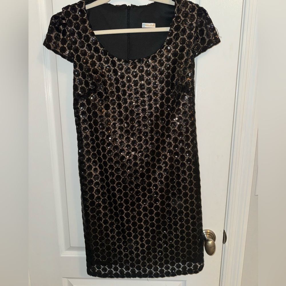 Rubber Duckey Black Sequined Dress Size Small